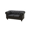 Sofa chester 2 plazas con tapizado similpiel negro