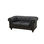 Sofa chester 2 plazas con tapizado similpiel negro - Foto 2