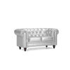 Sofa chester 2 plazas con tapizado similpiel plata