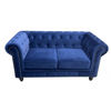 Sofa chester 2 plazas con tapizado velvet azul marino