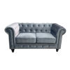 Sofa chester 2 plazas con tapizado velvet gris