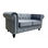 Sofa chester 2 plazas con tapizado velvet gris - Foto 2