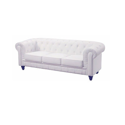 Sofa chester 3 plazas con tapizado similpiel blanco - Foto 2