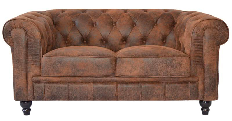 Sofá Chester Microgamuza 2P, Sofa sofas chester con capitone estilo vintage