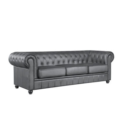 Sofa chester new 3 plazas - similpiel negra