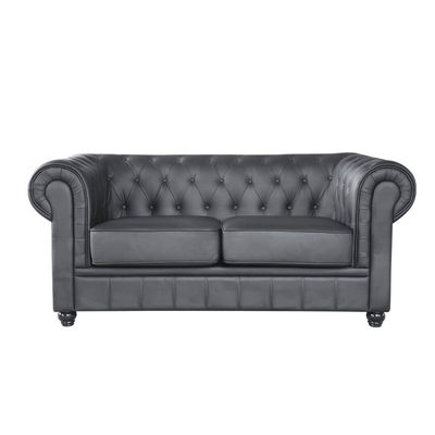 Sofa chester new 3 plazas - similpiel negra - Foto 3