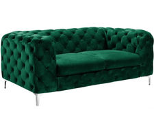Sofa chester royal 2 plazas con terciopelo verde