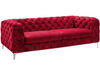 Sofa chester royal 3 plazas con terciopelo rojo royal