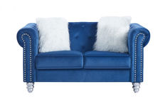 Sofa chester style 2 plazas con velvet azul