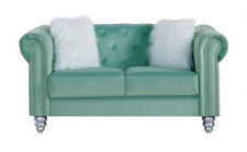 Sofa chester style 2 plazas con velvet verde claro