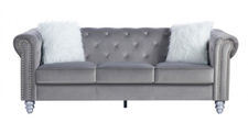 Sofa chester style 3 plazas con velvet gris
