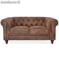 Sofa Chicago 3 assento desgastado marrom