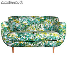 Sofa de 3 lugares estilo nórdico, tecido de folhas de palmeira