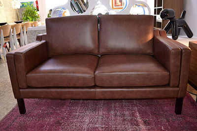 Sofá de cuero anilina estilo Borge Mogensen vintage - Foto 3