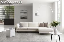 Sofa de cuero estilo moderno de color blanco