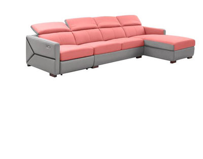 Sofá de cuero minimalista moderno para sala de estar, chaise longue en forma - Foto 3