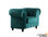 Sofá de diseño clásico Vintage 1 plaza Tejido Velvet verde Modelo Chesterfield - 1