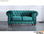 Sofá de diseño clásico Vintage 2 plazas en Tejido Velvet verde Chesterfield - Foto 2