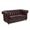 Sofa de espera doble con respaldo tapizado en marrón - Modelo Dock