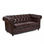 Sofa de espera doble con respaldo tapizado en marrón - Modelo Dock - 1