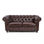 Sofa de espera doble con respaldo tapizado en marrón - Modelo Dock - Foto 2