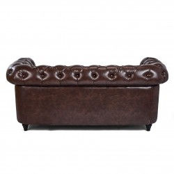 Sofa de espera doble con respaldo tapizado en marrón - Modelo Dock - Foto 4
