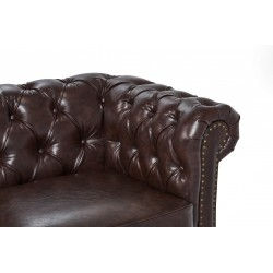 Sofa de espera doble con respaldo tapizado en marrón - Modelo Dock - Foto 5