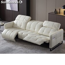 Sofá de estilo italiano, sofá de cuero con función eléctrica, sofá moderno