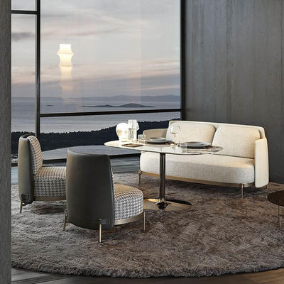 sofá de perna de metal de madeira de luxo moderno conjunto para sala de estar - Foto 2