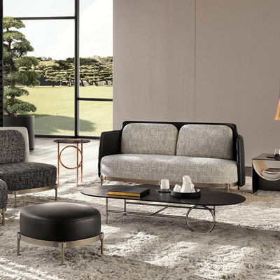 sofá de perna de metal de madeira de luxo moderno conjunto para sala de estar - Foto 3
