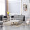 sofá de perna de metal de madeira de luxo moderno conjunto para sala de estar - Foto 4