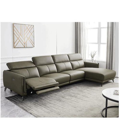 Sofá diván de cuero minimalista italiano de tres asientos, sofá lateral con