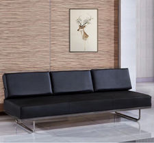 sofá inoxidável de couro moderno do pé para o escritório