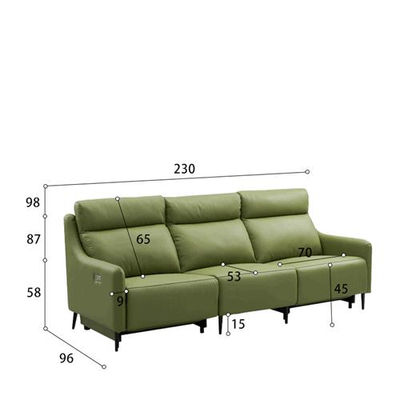 Sofá inteligente de cuero minimalista italiano para sala de estar, fila recta - Foto 5