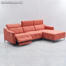 Sofá italiano minimalista de tela combinada para sala de estar, sofá chaise long