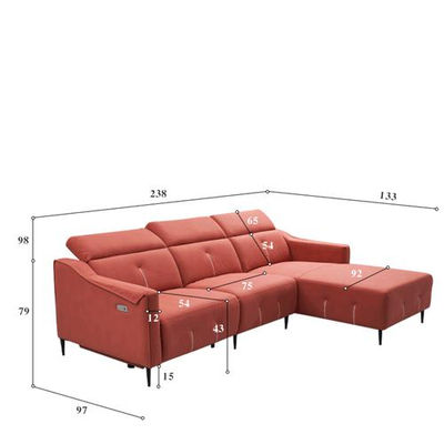 Sofá italiano minimalista de tela combinada para sala de estar, sofá chaise long - Foto 4
