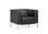 Sofá minimalista de oficina 1 plaza cairo tapizado en eco-piel negra gaming room - 1
