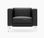 Sofá minimalista de oficina 1 plaza cairo tapizado en eco-piel negra gaming room - Foto 2