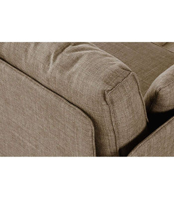 Sofá modular sin brazos 2 plazas + chaiselongue MOU tapizado en tejido beige, - Foto 2