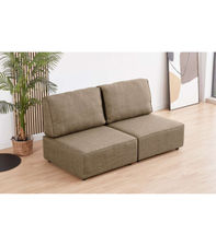 Sofá modular sin brazos 2 plazas MOU tapizado en tejido beige, 180cm(ancho)