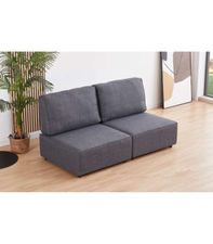 Sofá modular sin brazos 2 plazas MOU tapizado en tejido gris, 180cm(ancho)