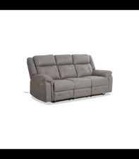 Sofá relax tres plazas eléctrico Turín tapizado gris, 212cm(Ancho) 98cm (Fondo)