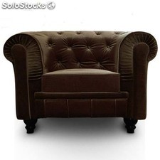 Sofa Veludo marrom 1 lugar