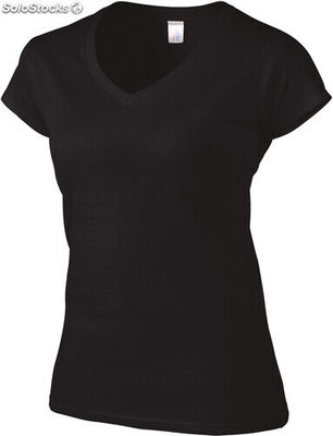 Soft style ladie&amp;#39;s v-neck t-shirt t-shirt de senhora com decote em v - Foto 3