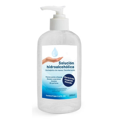 Solución hidroalcohólica -Botella (fliptop) 500 ml.