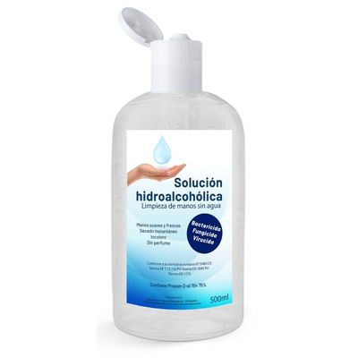 Solución hidroalcohólica -Botella (fliptop) 500 ml. - Foto 3
