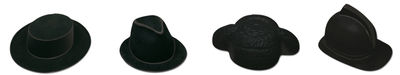 Sombrero alcapone flocado negro, 12