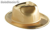 Sombrero alcapone metalizado oro, 12