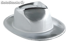 Sombrero alcapone metalizado plata, 12