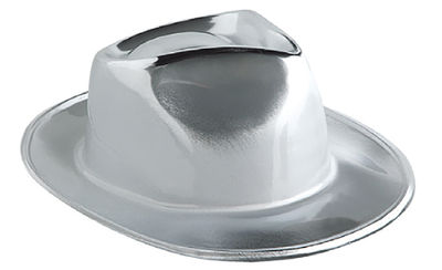 Sombrero alcapone metalizado plata, 12